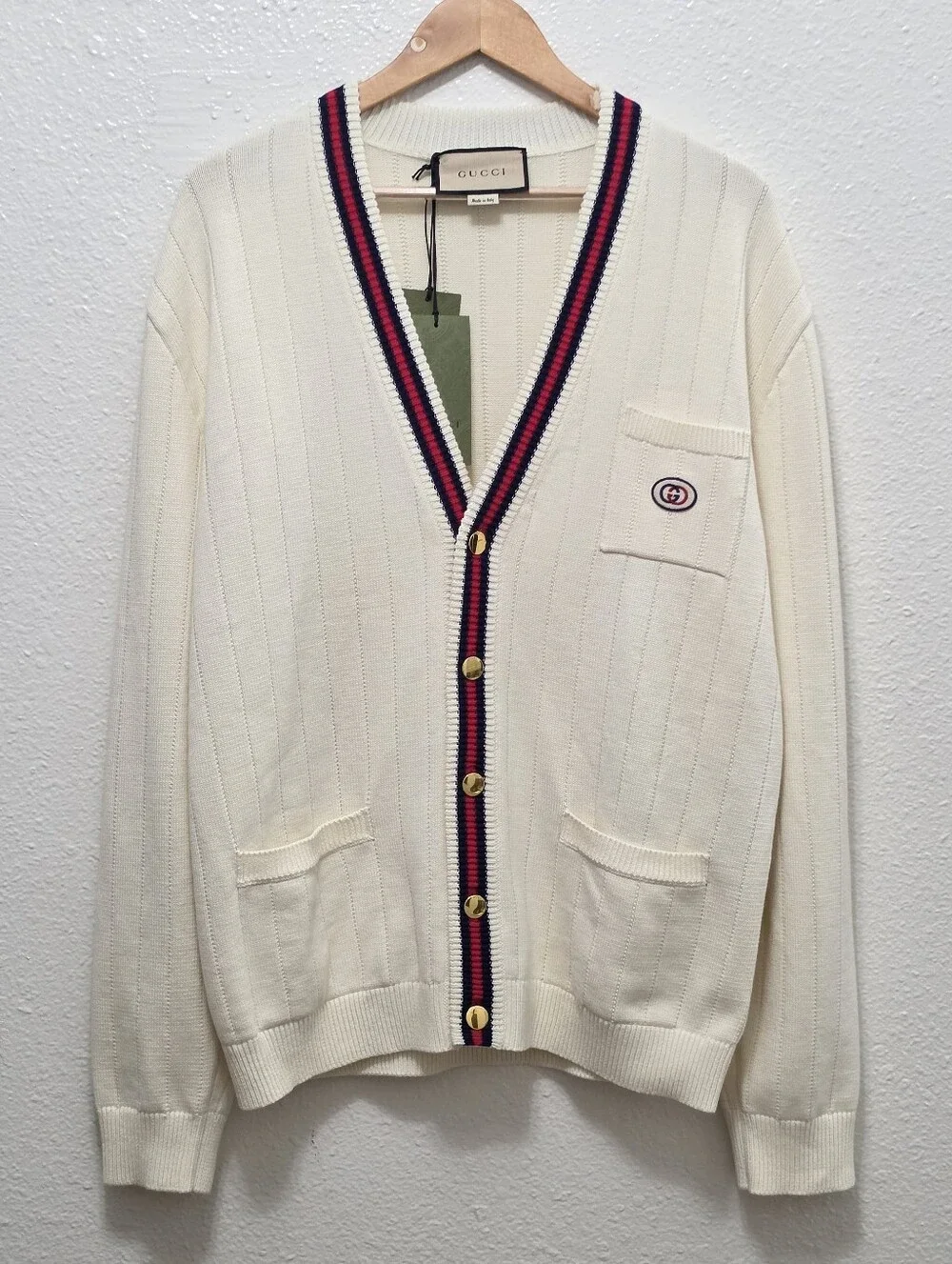 Gucci Cable-Knit Cardigan, L
